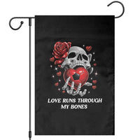 Love Runs Through My Bones Garden Flag Funny Skeleton Soccer Gift