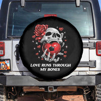 Love Runs Through My Bones Spare Tire Cover Funny Skeleton Soccer Gift