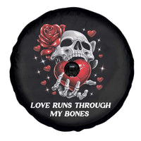 Love Runs Through My Bones Spare Tire Cover Funny Skeleton Soccer Gift