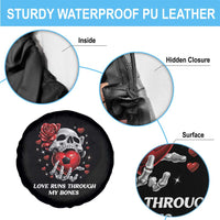 Love Runs Through My Bones Spare Tire Cover Funny Skeleton Soccer Gift