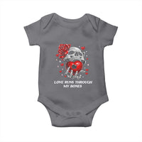 Love Runs Through My Bones Baby Onesie Funny Skeleton Soccer Gift