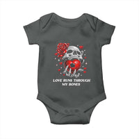 Love Runs Through My Bones Baby Onesie Funny Skeleton Soccer Gift