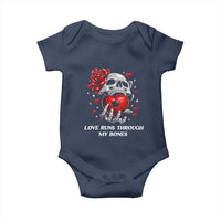 Love Runs Through My Bones Baby Onesie Funny Skeleton Soccer Gift