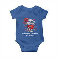 Love Runs Through My Bones Baby Onesie Funny Skeleton Soccer Gift