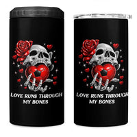 Love Runs Through My Bones 4 in 1 Can Cooler Tumbler Funny Skeleton Soccer Gift