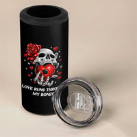 Love Runs Through My Bones 4 in 1 Can Cooler Tumbler Funny Skeleton Soccer Gift