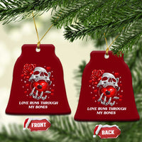 Love Runs Through My Bones Ceramic Ornament Funny Skeleton Soccer Gift