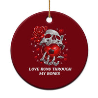 Love Runs Through My Bones Ceramic Ornament Funny Skeleton Soccer Gift