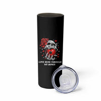 Love Runs Through My Bones Skinny Tumbler Funny Skeleton Soccer Gift