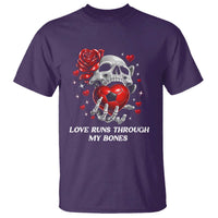 Love Runs Through My Bones T Shirt Funny Skeleton Soccer Gift