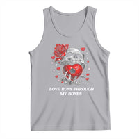 Love Runs Through My Bones Tank Top Funny Skeleton Soccer Gift