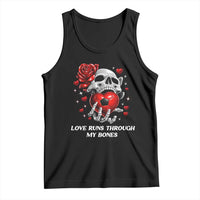 Love Runs Through My Bones Tank Top Funny Skeleton Soccer Gift