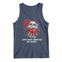 Love Runs Through My Bones Tank Top Funny Skeleton Soccer Gift