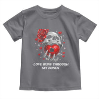 Love Runs Through My Bones Toddler T Shirt Funny Skeleton Soccer Gift