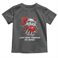 Love Runs Through My Bones Toddler T Shirt Funny Skeleton Soccer Gift
