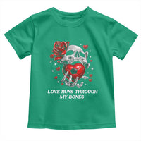 Love Runs Through My Bones Toddler T Shirt Funny Skeleton Soccer Gift