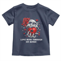 Love Runs Through My Bones Toddler T Shirt Funny Skeleton Soccer Gift