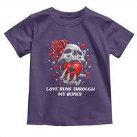 Love Runs Through My Bones Toddler T Shirt Funny Skeleton Soccer Gift