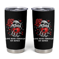 Love Runs Through My Bones Tumbler Cup Funny Skeleton Soccer Gift