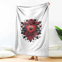 Skeleton Soccer Player Throw Blanket Valentine Day Gift