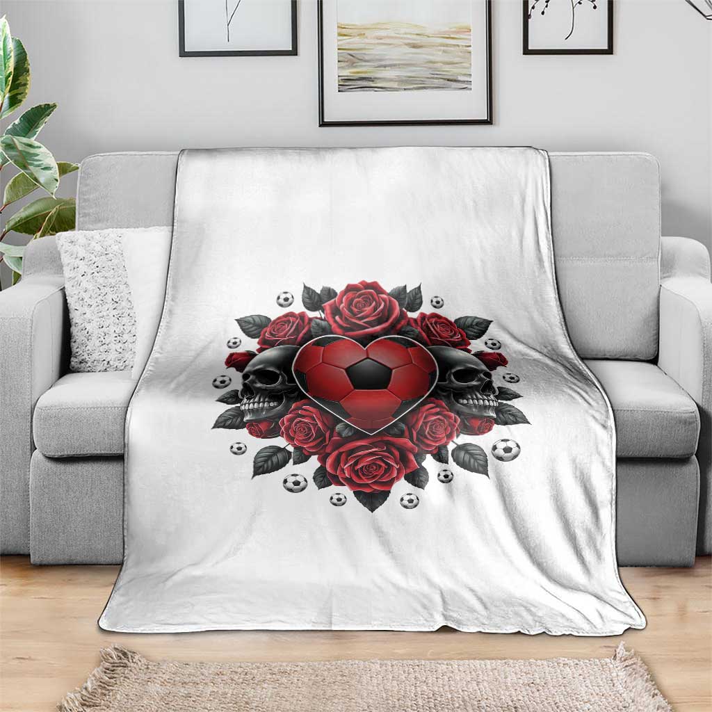 Skeleton Soccer Player Throw Blanket Valentine Day Gift