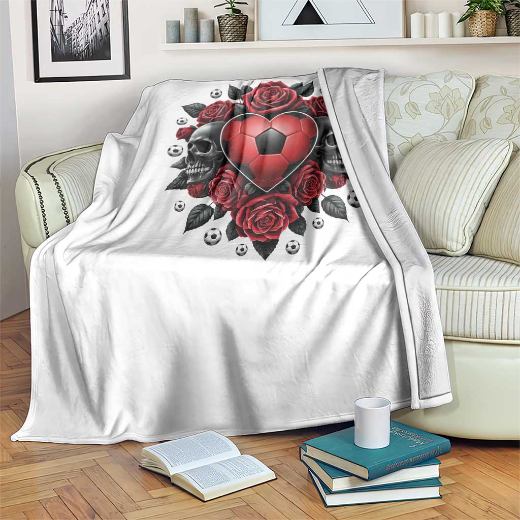 Skeleton Soccer Player Throw Blanket Valentine Day Gift