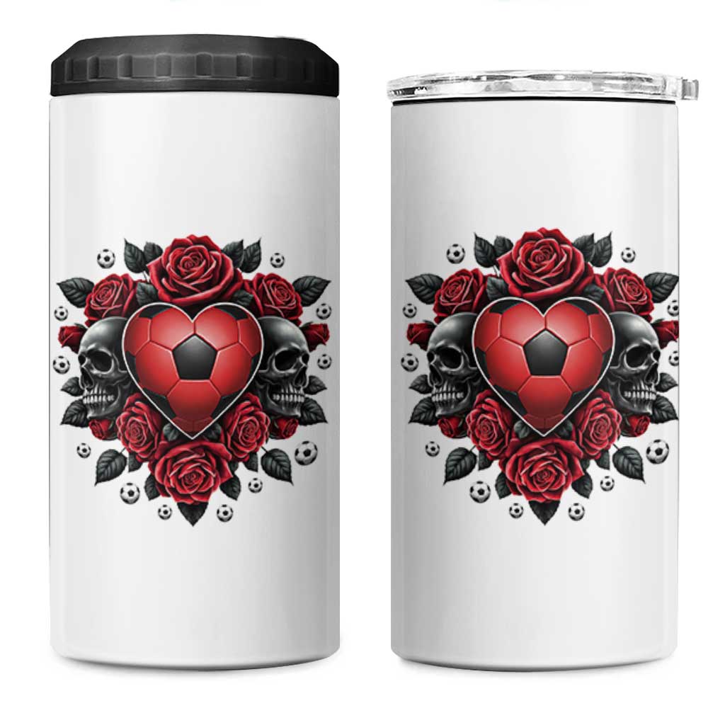 Skeleton Soccer Player 4 in 1 Can Cooler Tumbler Valentine Day Gift