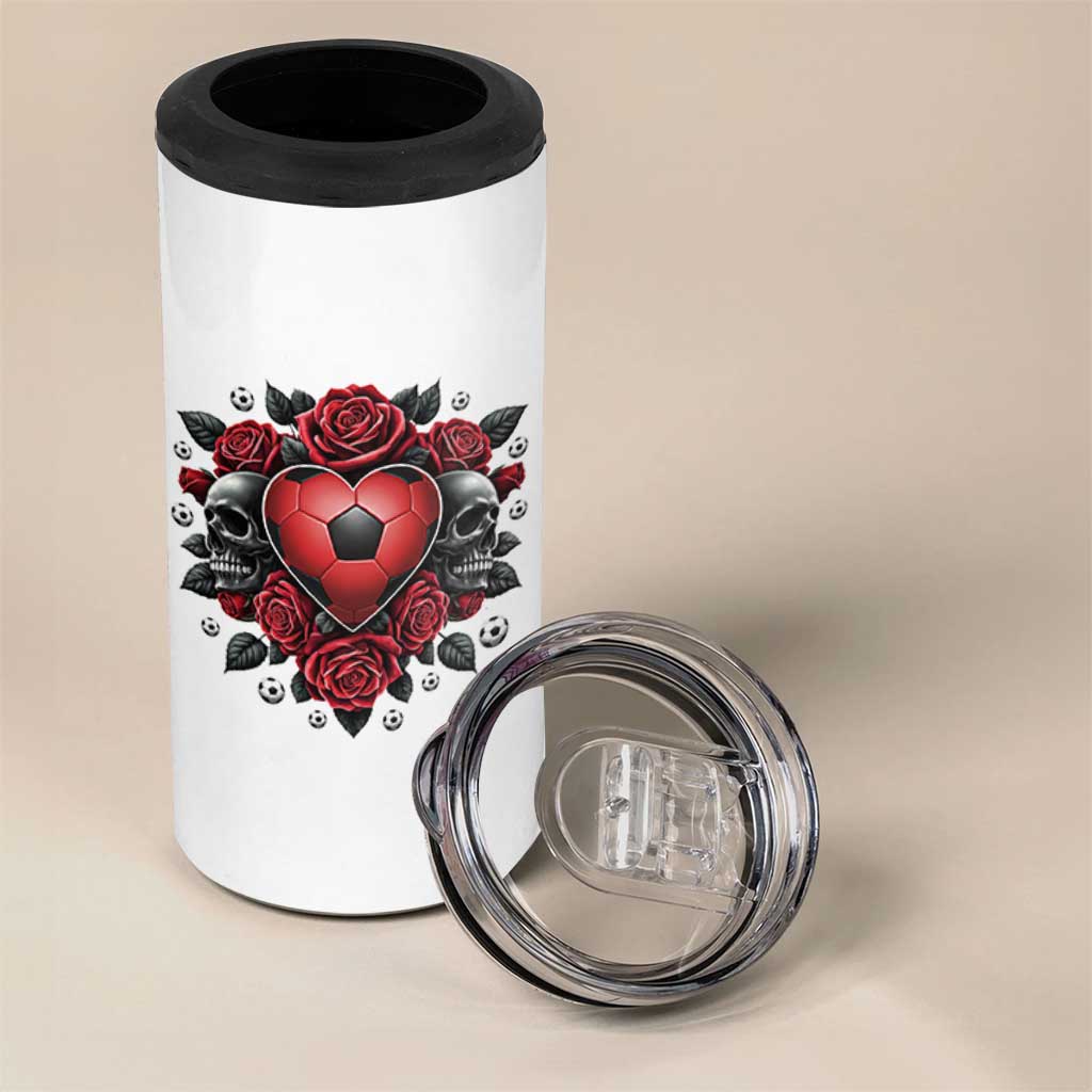 Skeleton Soccer Player 4 in 1 Can Cooler Tumbler Valentine Day Gift