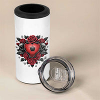 Skeleton Soccer Player 4 in 1 Can Cooler Tumbler Valentine Day Gift