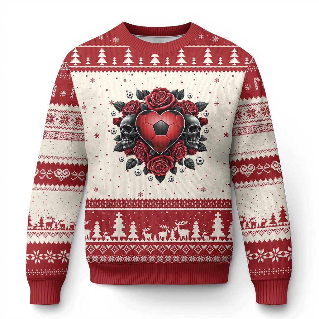 Skeleton Soccer Player Ugly Christmas Sweater Valentine Day Gift