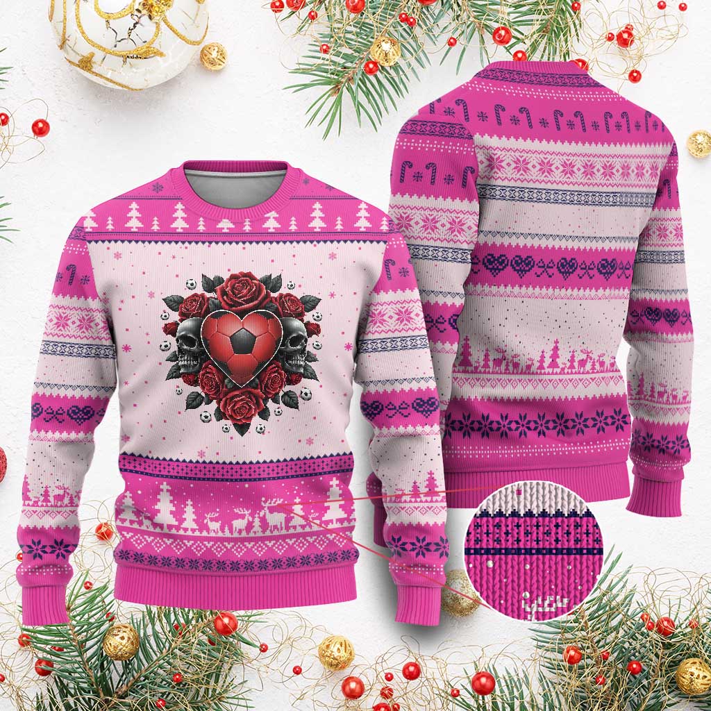 Skeleton Soccer Player Ugly Christmas Sweater Valentine Day Gift