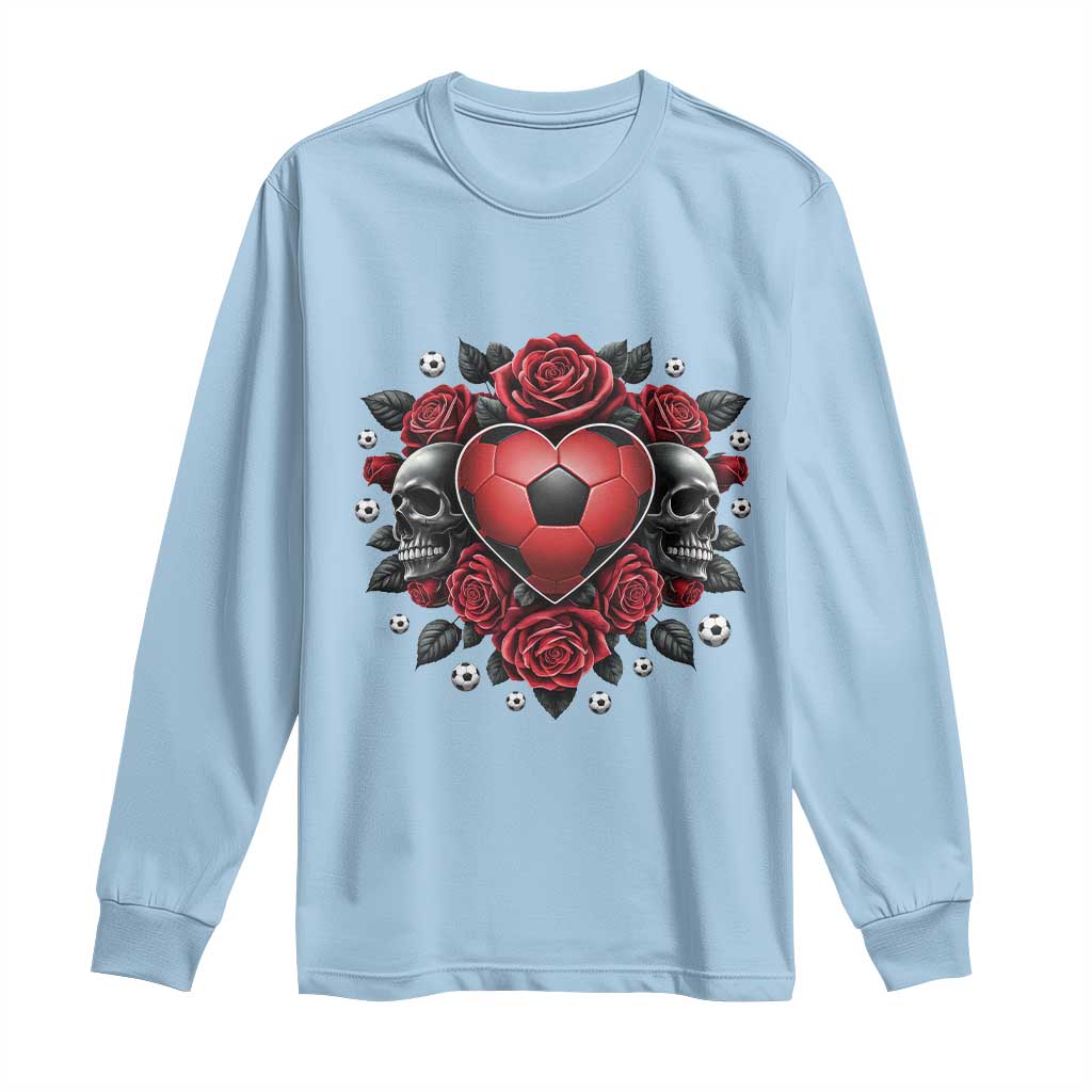 Skeleton Soccer Player Long Sleeve Shirt Valentine Day Gift