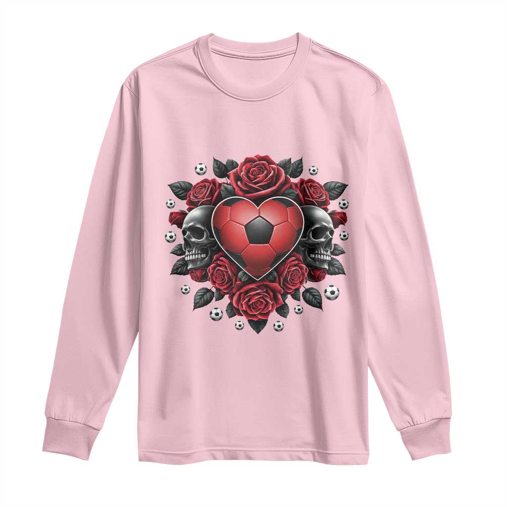 Skeleton Soccer Player Long Sleeve Shirt Valentine Day Gift