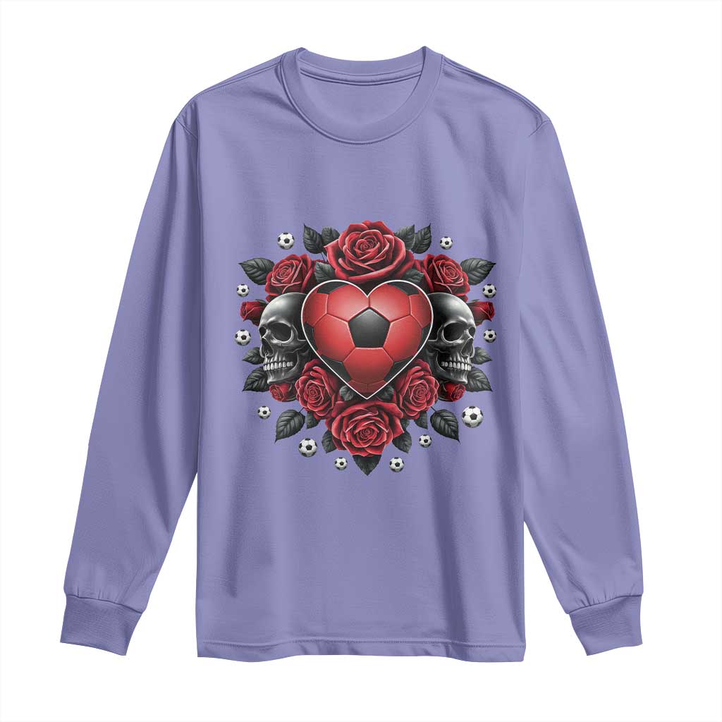 Skeleton Soccer Player Long Sleeve Shirt Valentine Day Gift