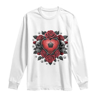 Skeleton Soccer Player Long Sleeve Shirt Valentine Day Gift