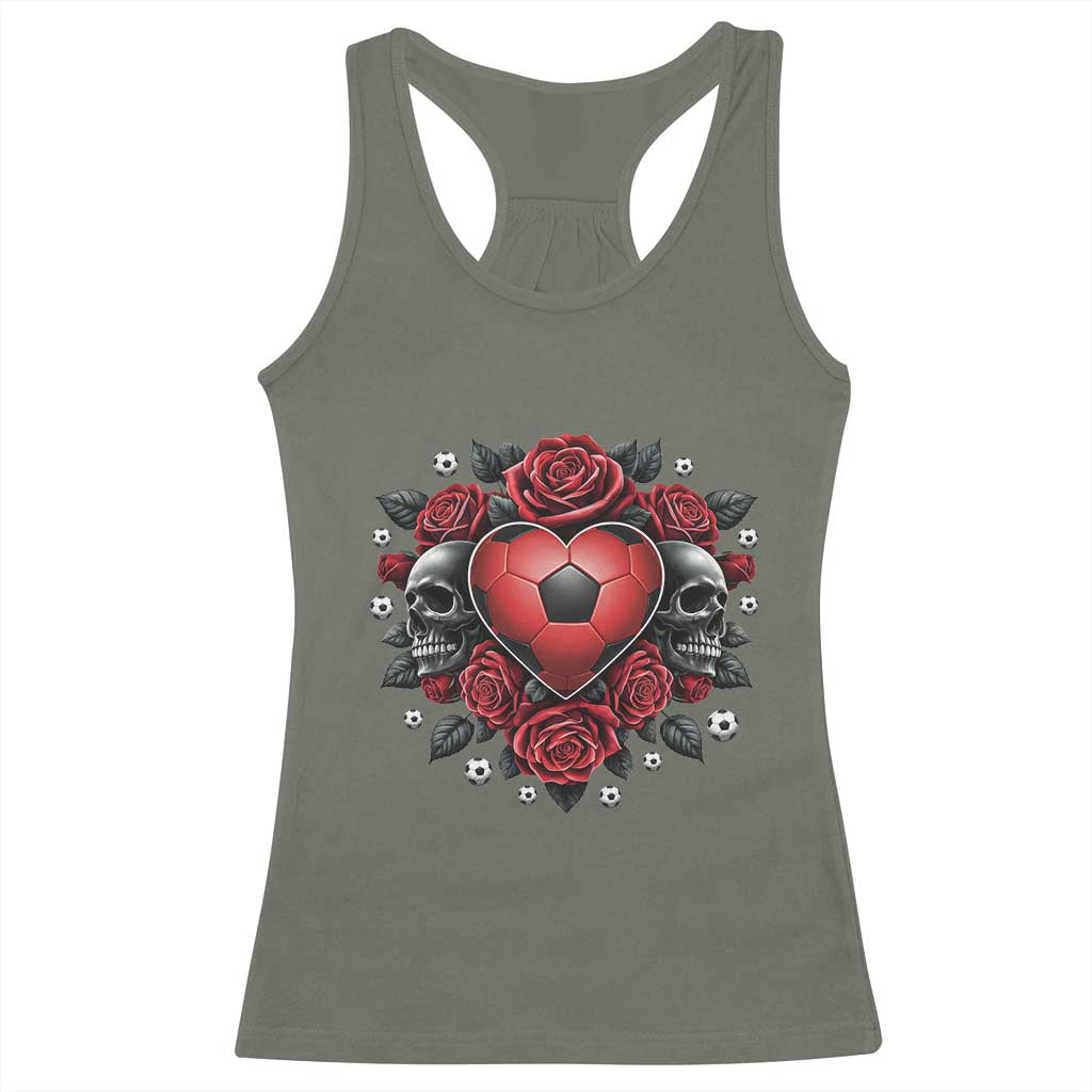 Skeleton Soccer Player Racerback Tank Top Valentine Day Gift