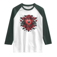 Skeleton Soccer Player Raglan Shirt Valentine Day Gift