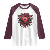 Skeleton Soccer Player Raglan Shirt Valentine Day Gift