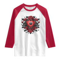Skeleton Soccer Player Raglan Shirt Valentine Day Gift