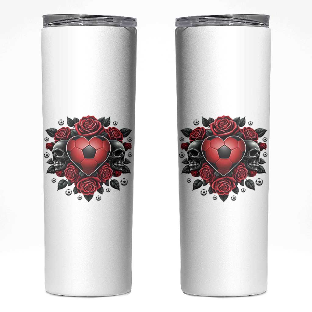 Skeleton Soccer Player Skinny Tumbler Valentine Day Gift