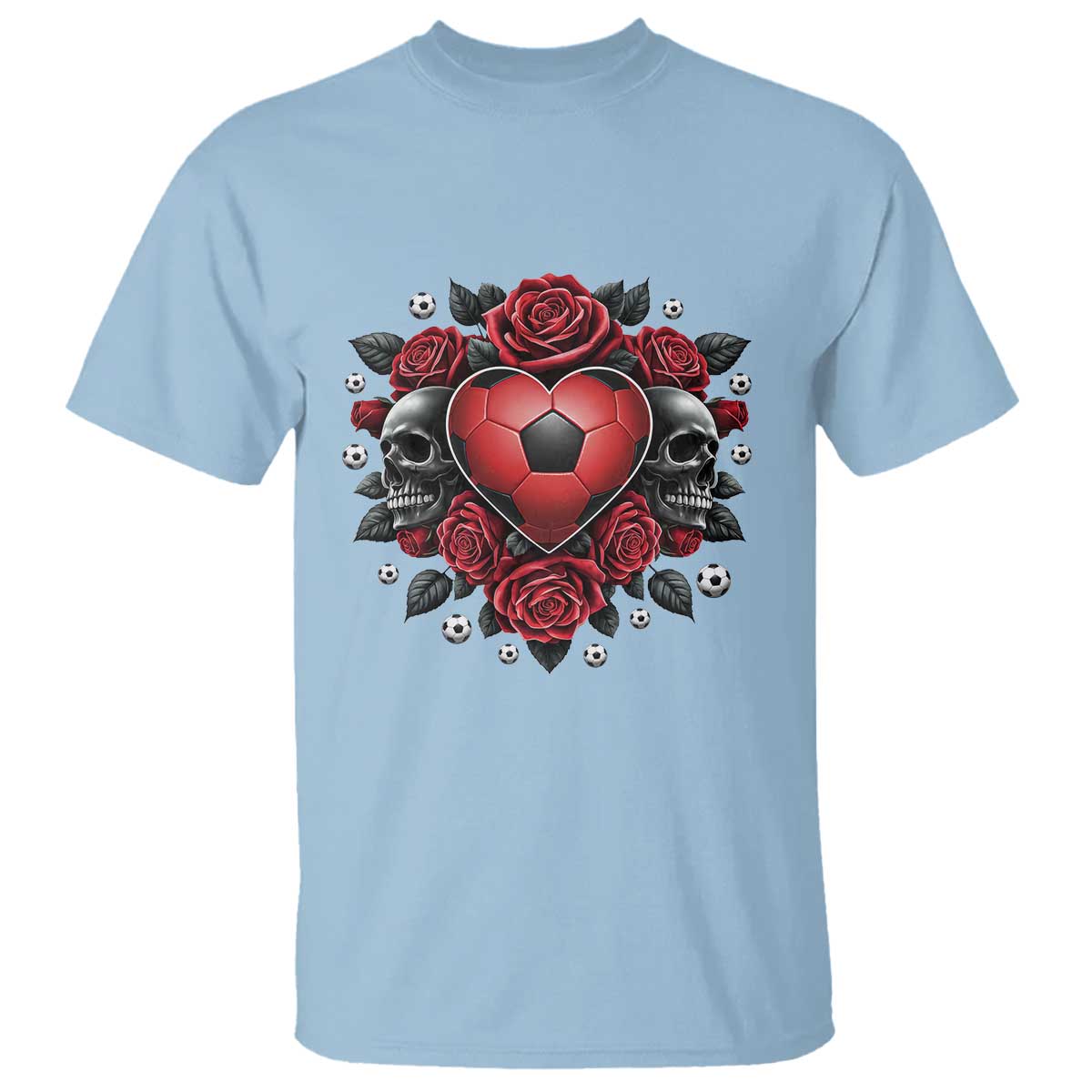 Skeleton Soccer Player T Shirt Valentine Day Gift