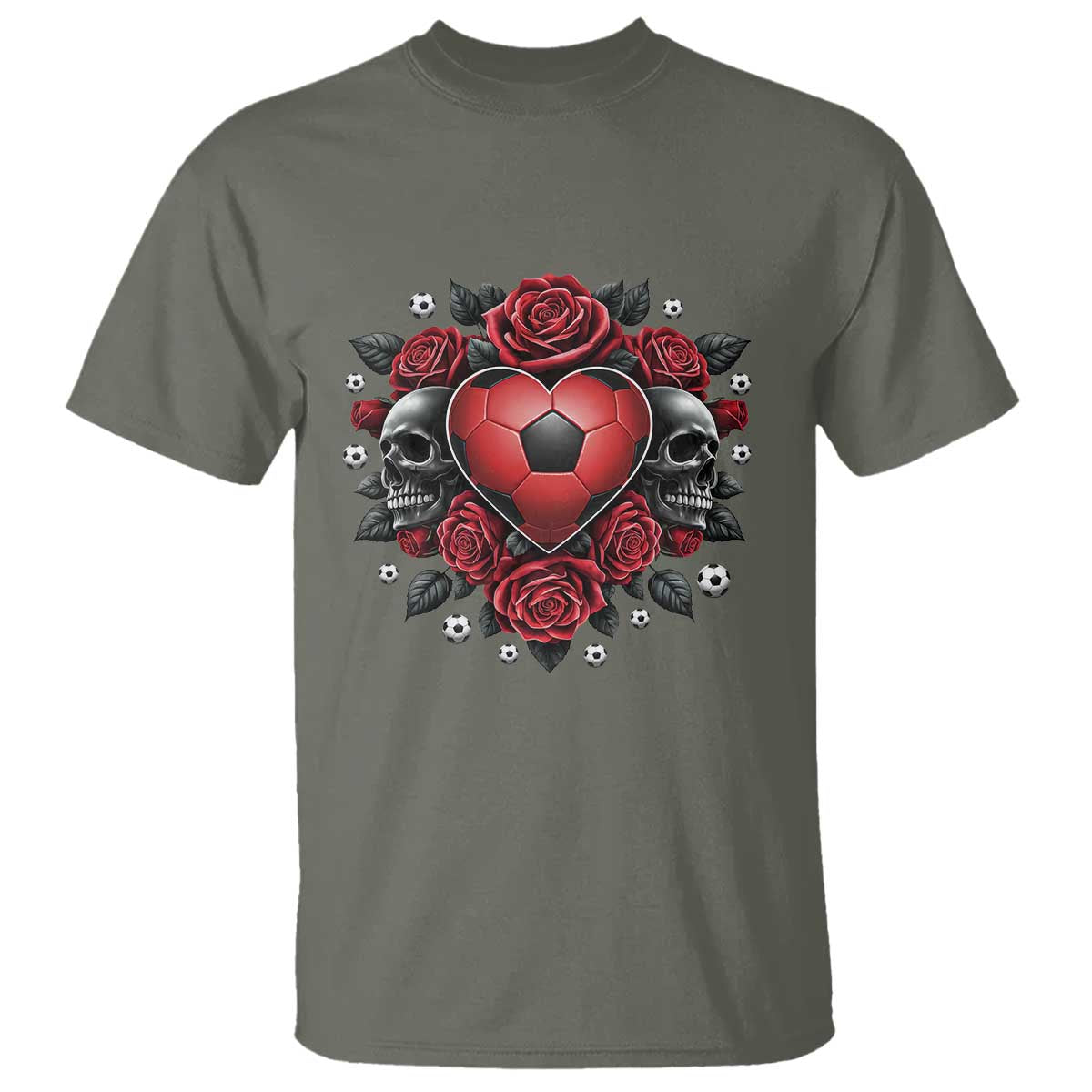 Skeleton Soccer Player T Shirt Valentine Day Gift