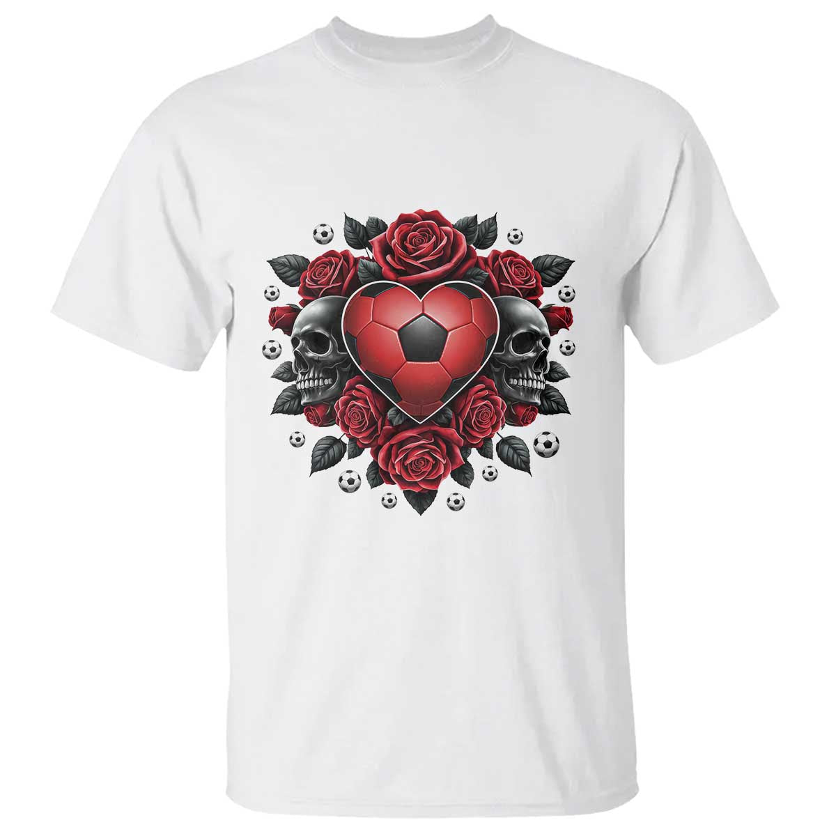Skeleton Soccer Player T Shirt Valentine Day Gift
