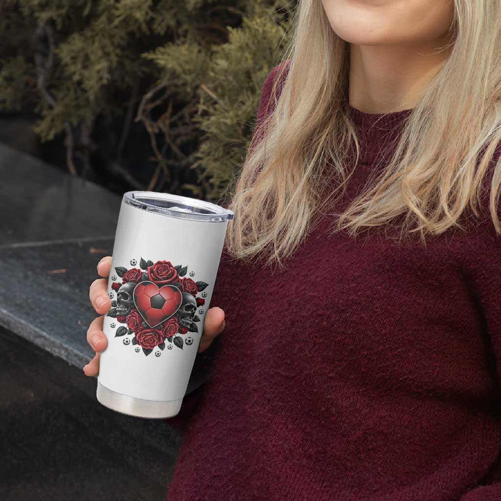 Skeleton Soccer Player Tumbler Cup Valentine Day Gift