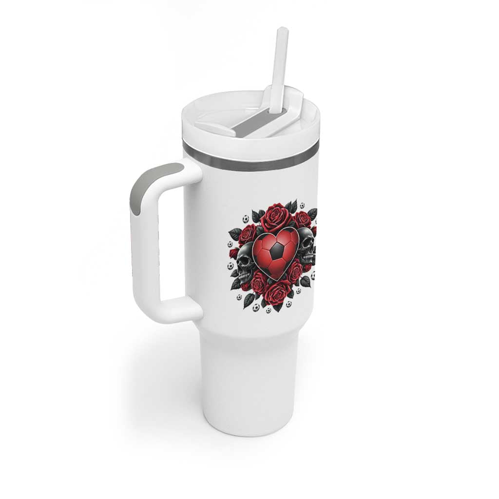 Skeleton Soccer Player Tumbler With Handle Valentine Day Gift