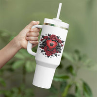 Skeleton Soccer Player Tumbler With Handle Valentine Day Gift