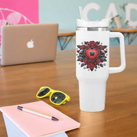 Skeleton Soccer Player Tumbler With Handle Valentine Day Gift