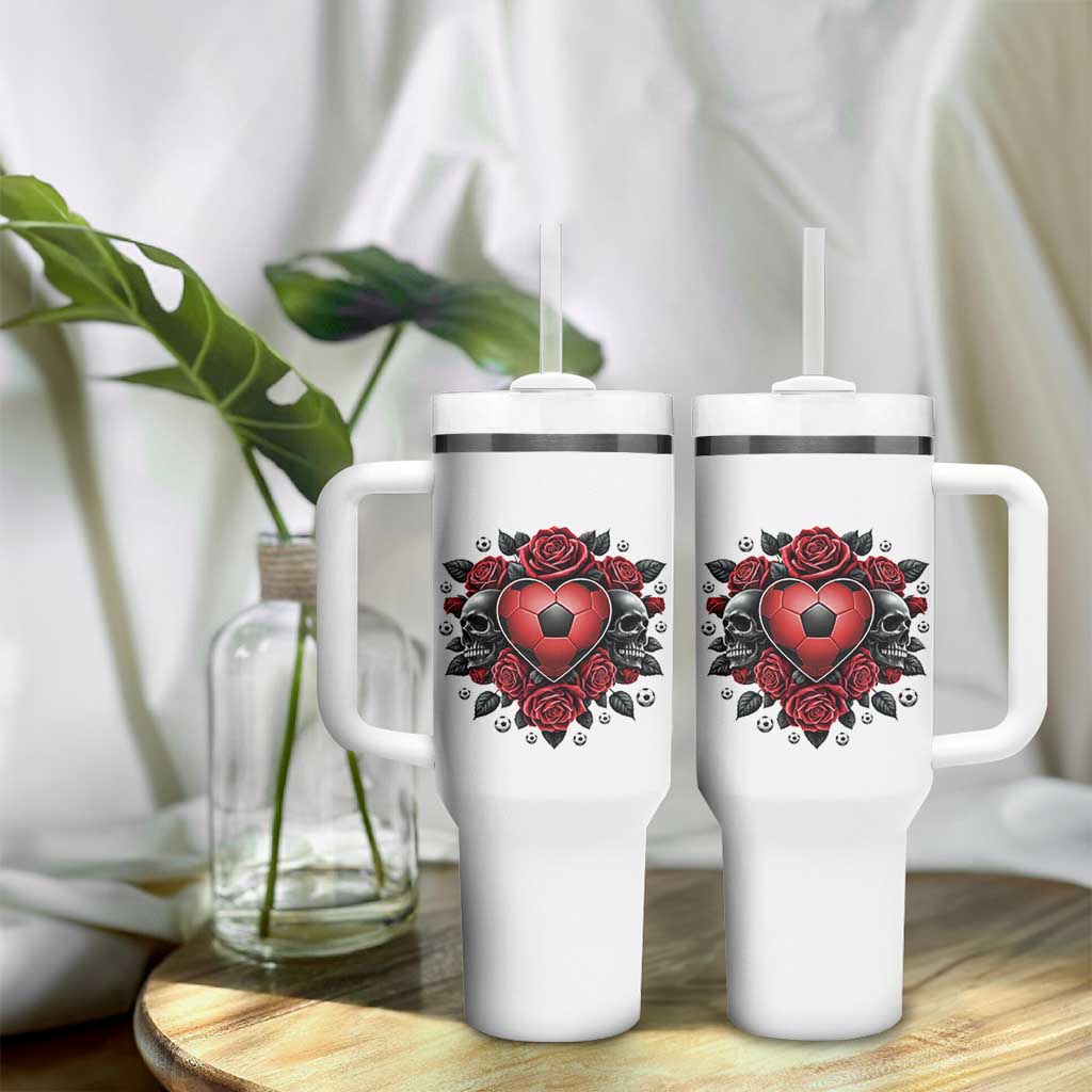 Skeleton Soccer Player Tumbler With Handle Valentine Day Gift