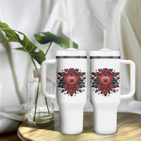 Skeleton Soccer Player Tumbler With Handle Valentine Day Gift