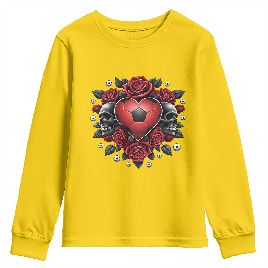 Skeleton Soccer Player Youth Sweatshirt Valentine Day Gift